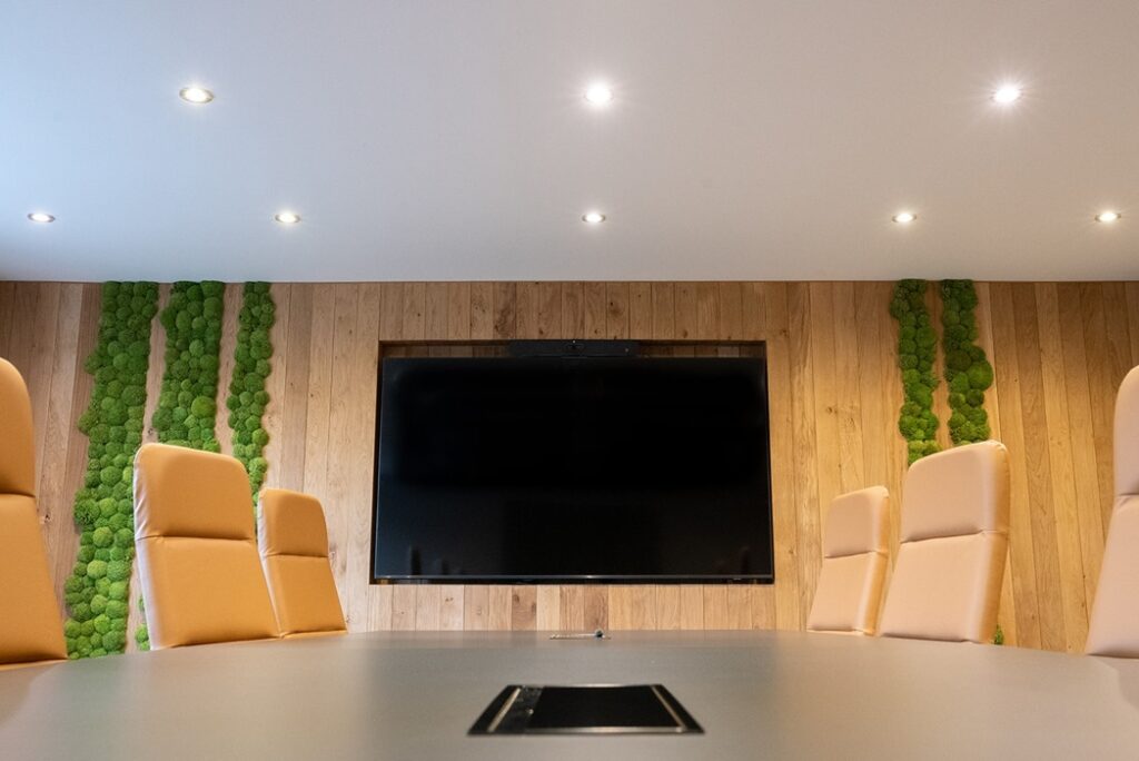 Boardroom refurbishment project completed in Nuneaton Warwickshire by Stirling Interiors