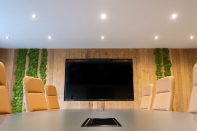 Boardroom refurbishment project completed in Nuneaton Warwickshire by Stirling Interiors
