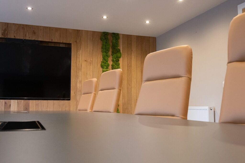 Boardroom refurbishment project completed in Nuneaton Warwickshire by Stirling Interiors